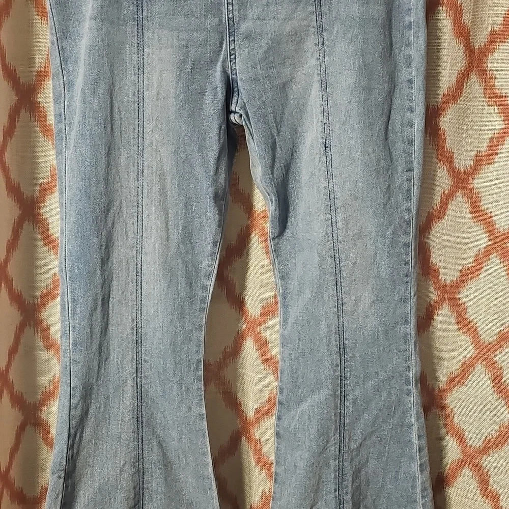 Women's Blue Flared Jeans - Picture 3 of 7